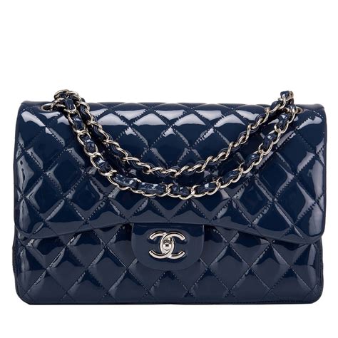 chanel blue shoulder bag|Chanel chain strap shoulder bag.